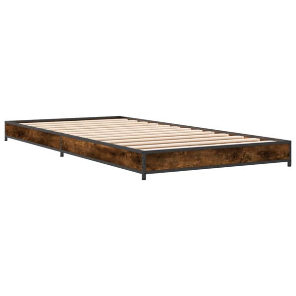 vidaXL Cadre de lit sans matelas ch&ecirc;ne fum&eacute; 100x200 cm
