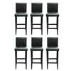 vidaXL Tabourets de bar lot de 6 noir similicuir