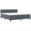 vidaXL Lit &agrave; ressorts avec matelas Gris fonc&eacute; 180 x 200 cm tissu