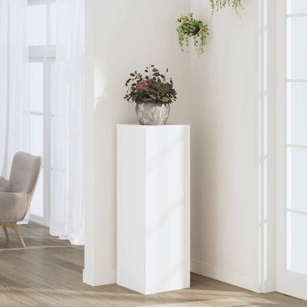 vidaXL Support pour plantes blanc 33x33x100 cm bois d'ing&eacute;nierie