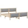 vidaXL Cadre de lit avec t&ecirc;te de lit Gris clair 200 x 200 cm tissu
