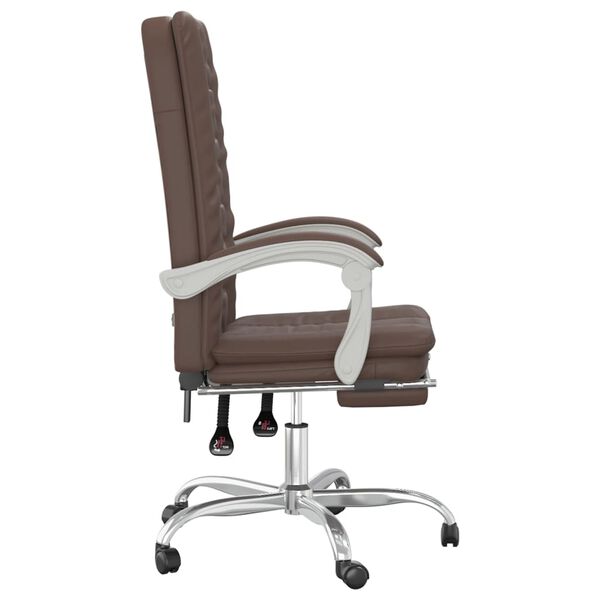 vidaXL Fauteuil inclinable de bureau Marron Similicuir