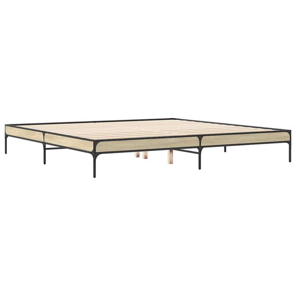 vidaXL Cadre de lit sans matelas ch&ecirc;ne sonoma 200x200 cm