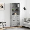 vidaXL Buffet haut Gris b&eacute;ton 69,5x34x180 cm Bois d'ing&eacute;nierie