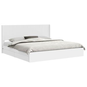 vidaXL Cadre de lit avec rangement et t&ecirc;te de lit Blanc 180 x 200 cm