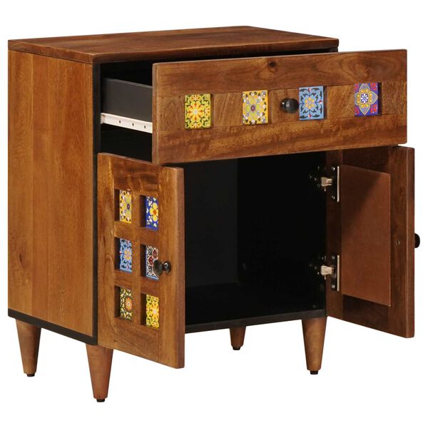 vidaXL Cabinet de chevet Marron 50 x 33 x 60 cm Bois de mangue massif