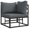 vidaXL Ensemble de canap&eacute; de jardin avec coussin 12 pcs Noir Aluminium