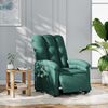vidaXL Fauteuil de massage inclinable &eacute;lectrique Vert fonc&eacute; Tissu