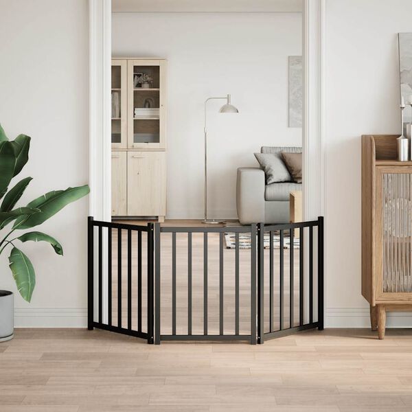 vidaXL Barrière pour chien pliable 3 panneaux 150 cm bois sapin massif