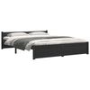 vidaXL Cadre de lit sans matelas noir bois massif 140x190 cm