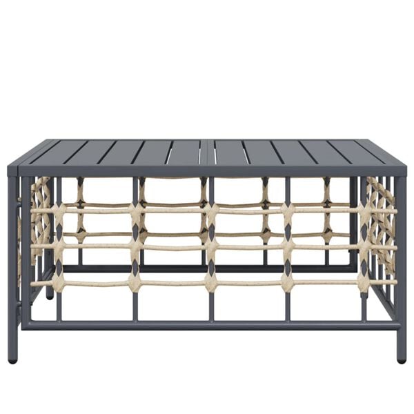 vidaXL Table de jardin anthracite 70x70x34 cm r&eacute;sine tress&eacute;e