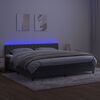 vidaXL Sommier &agrave; lattes de lit avec matelas LED Gris fonc&eacute; 200x200 cm