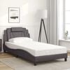 vidaXL Cadre de lit Viana sans matelas gris 100x200 cm similicuir