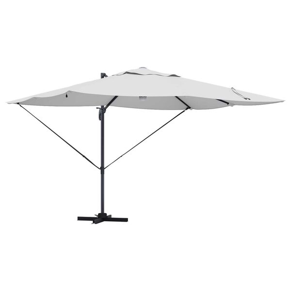 vidaXL Parasol Roma à Bras Déporté Beige et Noir 352 x 251 x 265 cm