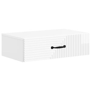 vidaXL Table d'appoint murale Blanc brillant 59 x 34,5 x 17 cm