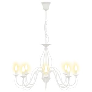 vidaXL Lustre r&eacute;glable E14 m&eacute;tal Blanc &Oslash; 78 x 101 cm