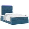vidaXL Cadre de lit ottoman avec matelas bleu fonc&eacute; 120x200 cm velours