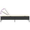vidaXL Chaise longue avec table et coussin noir r&eacute;sine tress&eacute;e