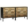 vidaXL Buffets 70 x 35 x 70 cm Marron Bois de manguier brut massif