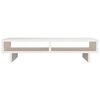 vidaXL Support de moniteur Blanc 60x27x14 cm Bois de pin solide