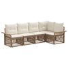 vidaXL Ensemble de canap&eacute; de jardin 5 pc Beige polyrotin