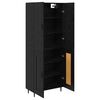 vidaXL Haut Armoire 2 pcs Ch&ecirc;ne noir Bois Agglom&eacute;r&eacute; et Verre