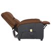 vidaXL Fauteuil de massage &eacute;lectrique marron similicuir et tissu