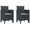 vidaXL Chaise de jardin 2 pc Anthracite Polypropyl&egrave;ne