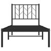 vidaXL Cadre de lit m&eacute;tal sans matelas avec t&ecirc;te de lit noir 75x190 cm
