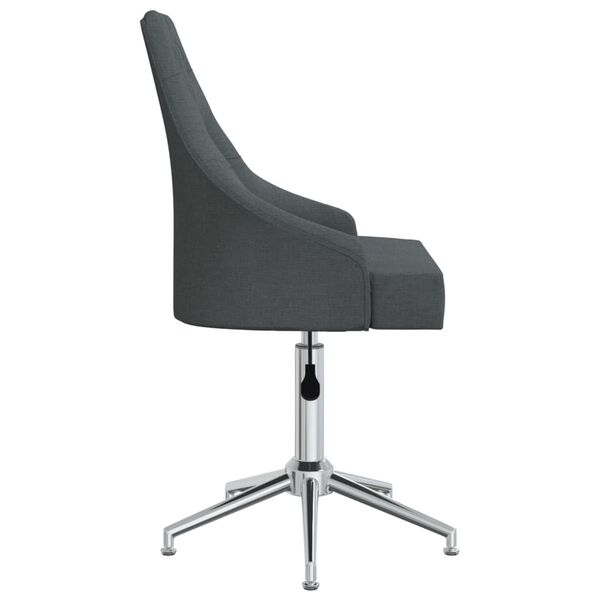 vidaXL Chaise pivotante de bureau Gris fonc&eacute; Tissu