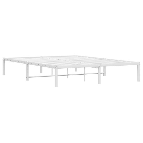 vidaXL Cadre de lit m&eacute;tal sans matelas blanc 150x200 cm