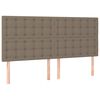 vidaXL T&ecirc;te de lit &agrave; LED Taupe 200x5x118/128 cm Tissu