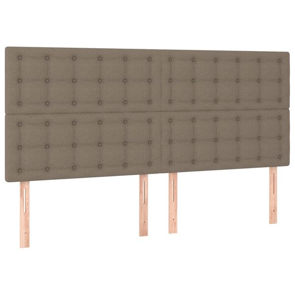 vidaXL T&ecirc;te de lit &agrave; LED Taupe 200x5x118/128 cm Tissu