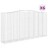vidaXL Paniers &agrave; gabions arqu&eacute;s 6 pcs 400x50x200/220 cm Fer galvanis&eacute;