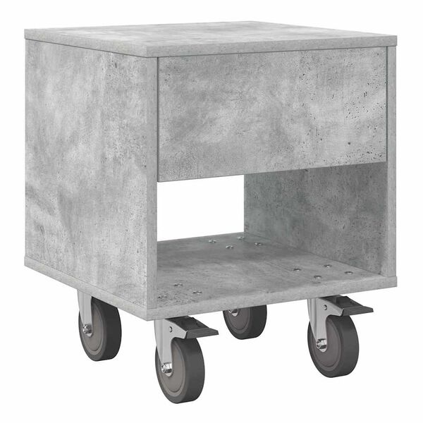 vidaXL Table de chevet Gris b&eacute;ton 40,5 x 40 x 48 cm Bois d'ing&eacute;nierie