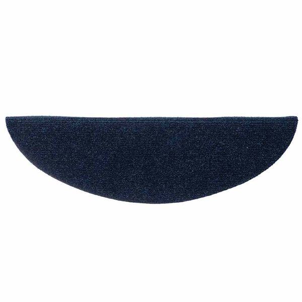 vidaXL Tapis d'escalier autocollants 15 pièces 56 x 17 x 3 cm Bleu marine Demi-rond