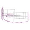 vidaXL Cadre de lit m&eacute;tal sans matelas avec pied de lit blanc 80x200cm