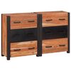 vidaXL Buffet 3 pc Marron 110 x 30 x 75 cm Bois d'Acacia Massif