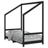 vidaXL Cadre de lit pour enfant noir 80x160 cm bois de pin massif