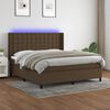 vidaXL Sommier &agrave; lattes de lit matelas et LED Marron fonc&eacute; 160x200 cm