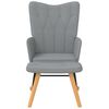 vidaXL Chaise &agrave; bascule avec tabouret Gris clair Tissu