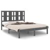 vidaXL Cadre de lit sans matelas gris 135x190 cm bois massif