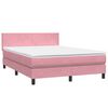 vidaXL Sommier &agrave; lattes de lit avec matelas rose 140x220 cm velours