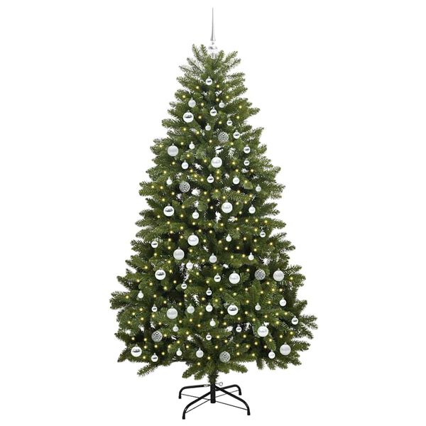 vidaXL Sapin de No&euml;l artificiel avec 300 LED Vert 210 cm PVC et m&eacute;tal
