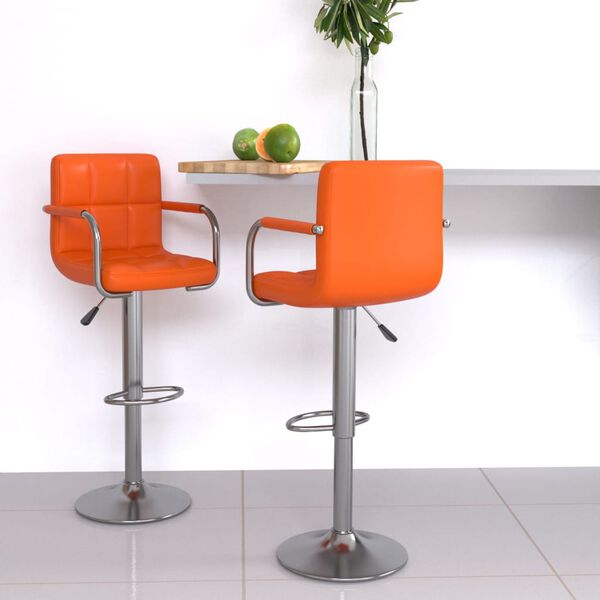 vidaXL Tabourets de bar lot de 2 orange similicuir
