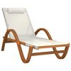 vidaXL Chaise longue avec coussin blanc textil&egrave;ne/bois massif peuplier