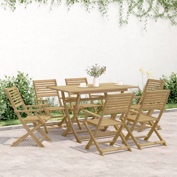 vidaXL Ensemble &agrave; manger de jardin 7 pcs Bois d'acacia solide