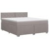 vidaXL Lit boxspring avec matelas Taupe 160 x 200 cm Tissu