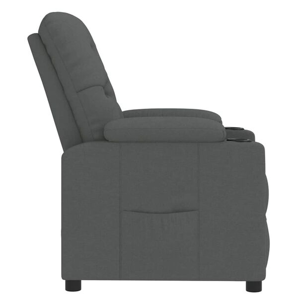 vidaXL Fauteuil inclinable Gris fonc&eacute; Tissu