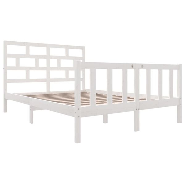 vidaXL Cadre de lit sans matelas blanc bois massif 140x200 cm
